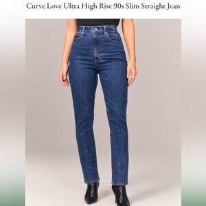 Abercrombie Curve Love Ultra High Rise 90s Slim Straight Jean size 28